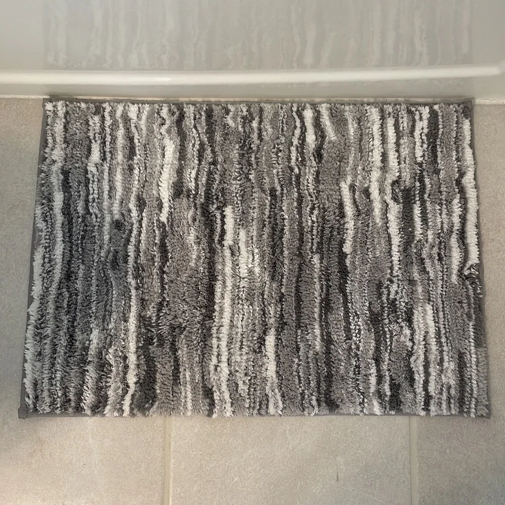 Bath Mat Set - Gray and White